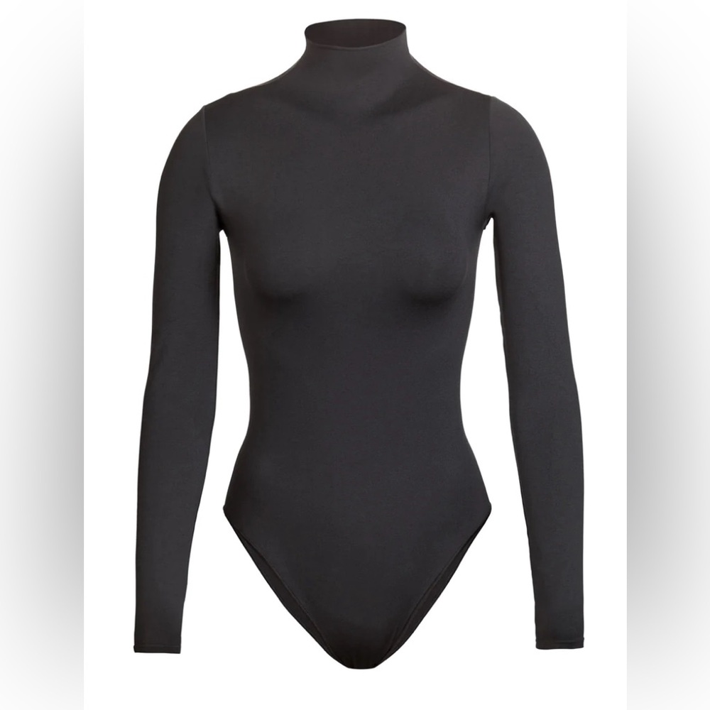 NWOT Skims Mock Neck Long Sleeve Bodysuit - Small/Medium - Onyx